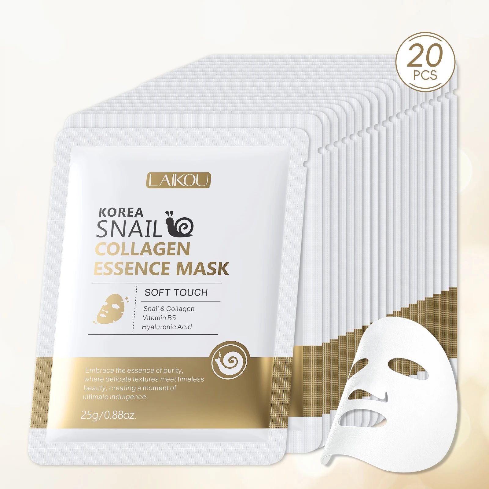 LAIKOU Korea Collagen and Snail Essence Hydrating Sheet Mask